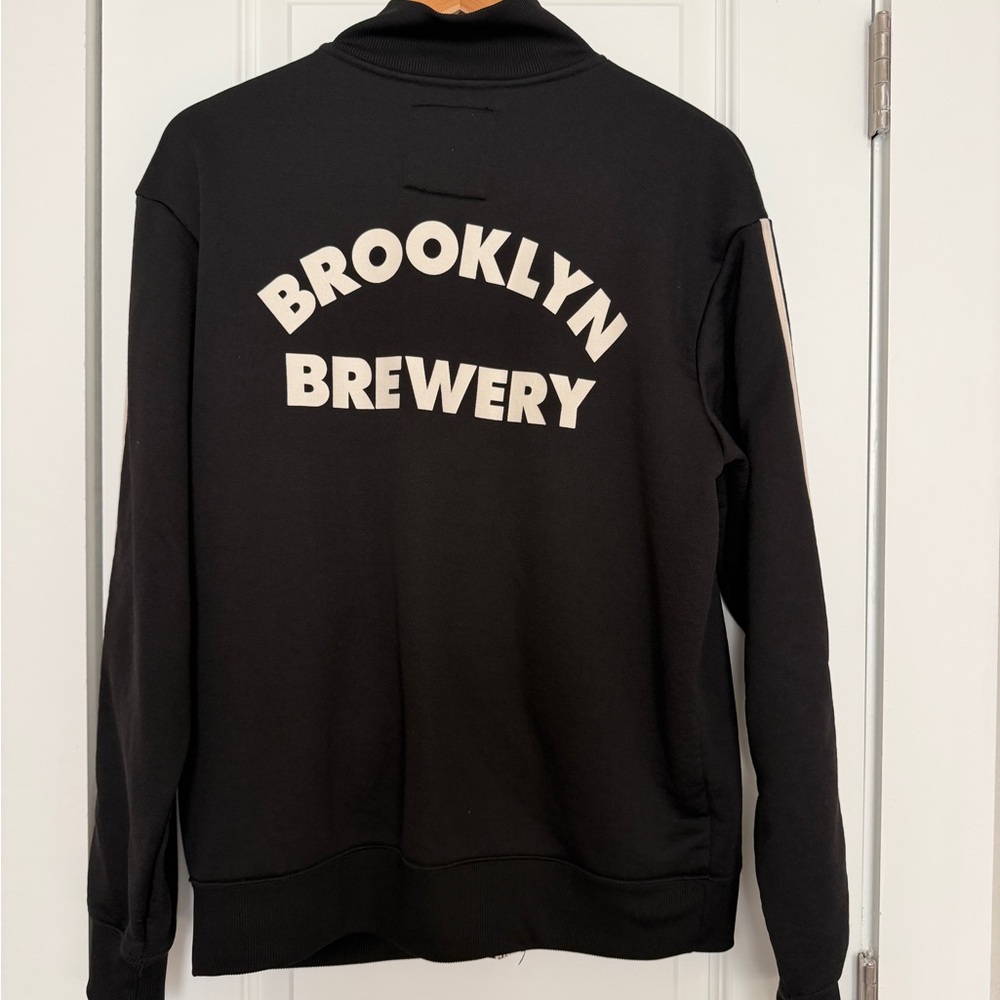 Brooklyn Brewery Vintage Black Track Jacket with White Stripes